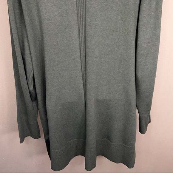 NWOT 0X Olive Green Lightweight Cardigan Sweater Long Sleeve Open Front Shrug - Picture 3 of 12